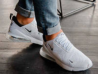 Женские кроссовки Nike Air Max 270 White (белые с черным) кроссы сетка сезон весна-лето Y11600