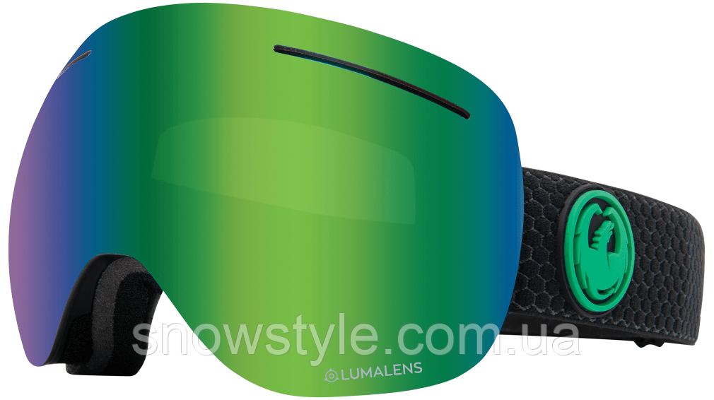 Гірськолижна сноубордична маска Dragon Alliance X1 Split 2 Лінзи Lumalens Green Ionized/Lumalens Violet