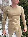 Комплект чоловічої термобілизни Termal (бавовна на флісі) Пісок 2XL, фото 2