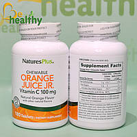 Жувальний вітамін С із апельсинового соку, 100 мг, 180 таблеток. NaturesPlus