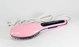 Електричний гребінець випрямляч Fast hair straightener HQT-906, Круглий гребінець для укладання., фото 7