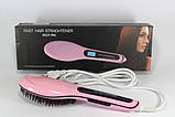 Електричний гребінець випрямляч Fast hair straightener HQT-906, Круглий гребінець для укладання., фото 9