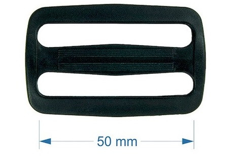 Пряжка пересувка пластикова 50мм ZYR-5019 Чорний