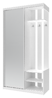 Передпокій Doros City One Door Білий 1 Дзеркало 110х45х210 (44900058)