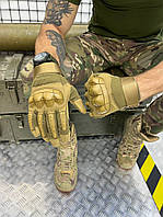Штурмовые мужские перчатки олива с костяшками карбоновыми military ВСУ