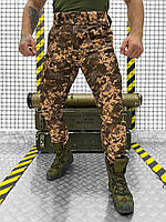 Зимние мужские штаны пиксель на флисе softshell с высокой талией Draft military ВСУ