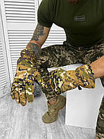 Тактичні зимові рукавички мультикам на флісі софтшелл military ЗСУ