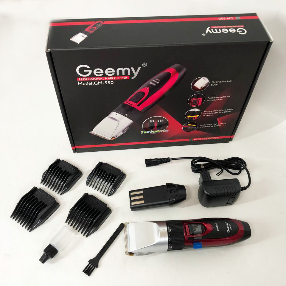 Професійна машинка для стрижки волосся GEMEI GM-550 з двома акумуляторами, Бритва триммер для бороди