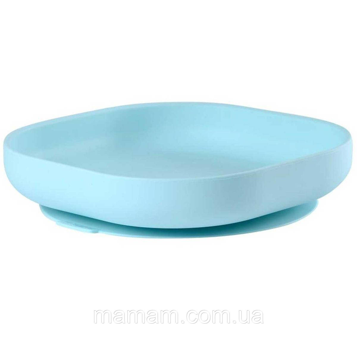 Силіконова тарілка з підставкою-присоскою Beaba Blue, фото 1