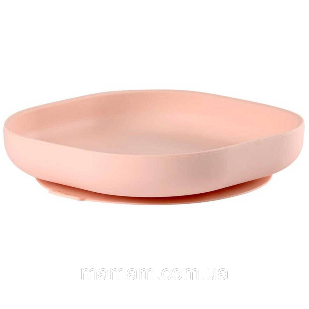Силіконова тарілка з підставкою-присоскою Beaba Pink, фото 1