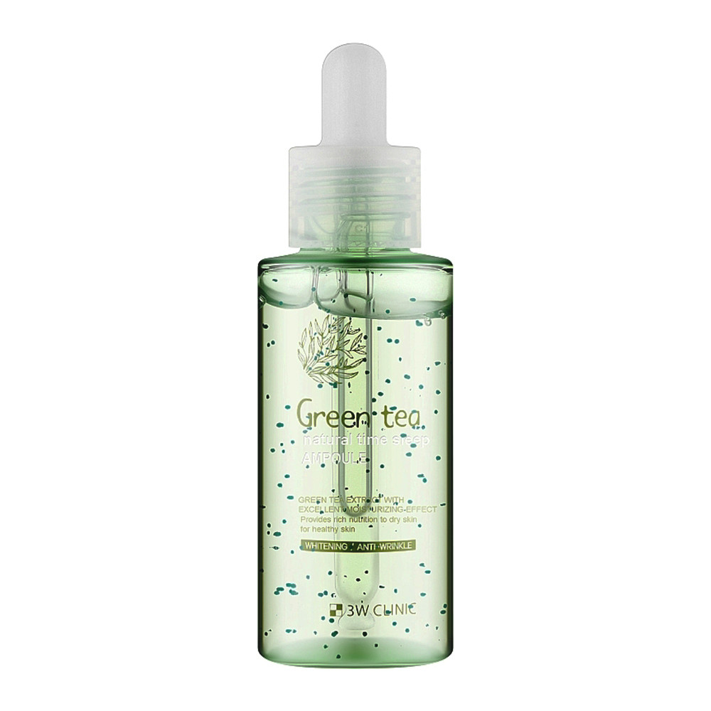 Нічна ампульна сироватка з зеленим чаєм 3W Clinic Green Tea Natural Time Sleep Ampoule 60 мл