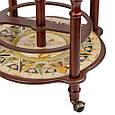 Декоративний глобус-бар підлоговий дерев'яний "Гастрономічна подорож" діаметр сфери 400 мм, фото 4