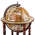 Декоративний глобус-бар підлоговий дерев'яний "Гастрономічна подорож" діаметр сфери 400 мм, фото 5