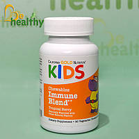 Жевательная добавка для детского иммунитета, вкус тропических ягод, California Gold Nutrition, 90 таблеток