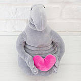 М'яка іграшка Weber Toys Почекун з серцем 21см сірий (WT408), фото 4