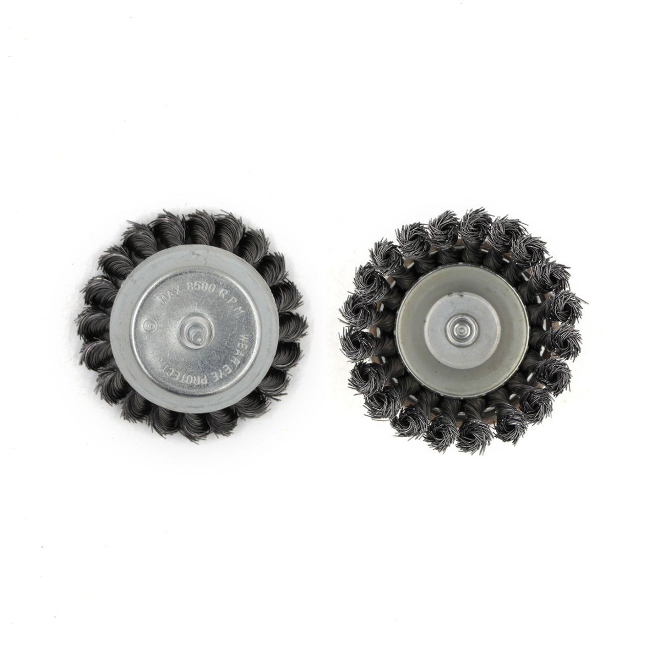 Щітка крацювання чашкова для дриля 100мм Kubis сталевий джгутований дріт (07-06-3100)