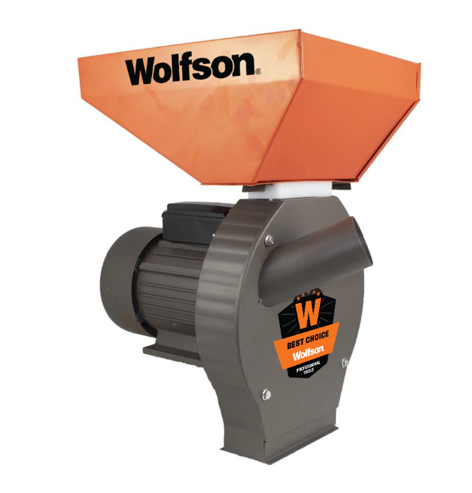 Млин для подрібнення зерна WOLFSON 2 кВт кормоподрібнювач, фото 1