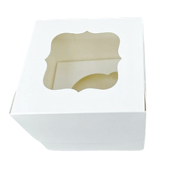 Коробка для 1 капкейка з вікном, мілований картон