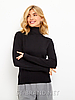 S/M, L/XL. Чорні однотонні базові жіночі гольфи, класичні водолазки, фото 7