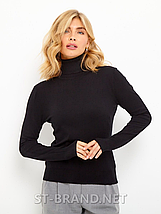 S/M, L/XL. Чорні однотонні базові жіночі гольфи, класичні водолазки, фото 3