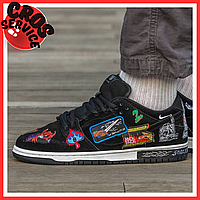 Кроссовки мужские и женские NIke SB Dunk Low Neckface Black / кеды Найк СБ Данк черные