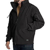 Куртка Helikon-Tex Gunfighter Jacket-Shark Skin Windblocker Black,тактическая куртка с капюшоном черная НАТО