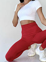 Лосины с эффектом пуш ап красные/бордовые спортивные женские для фитнеса Леггинсы для спорта с высокой талией