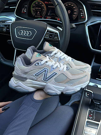 Чоловічі кросівки New Balance 9060 beige Нью Беланс 9060 бежеві замш текстиль рефлектив унісекс, фото 1