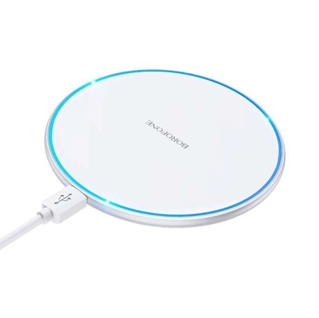 Безпровідна зарядка підставка BOROFONE BQ3 Pro на 15W Type-C, 2A біла, фото 1