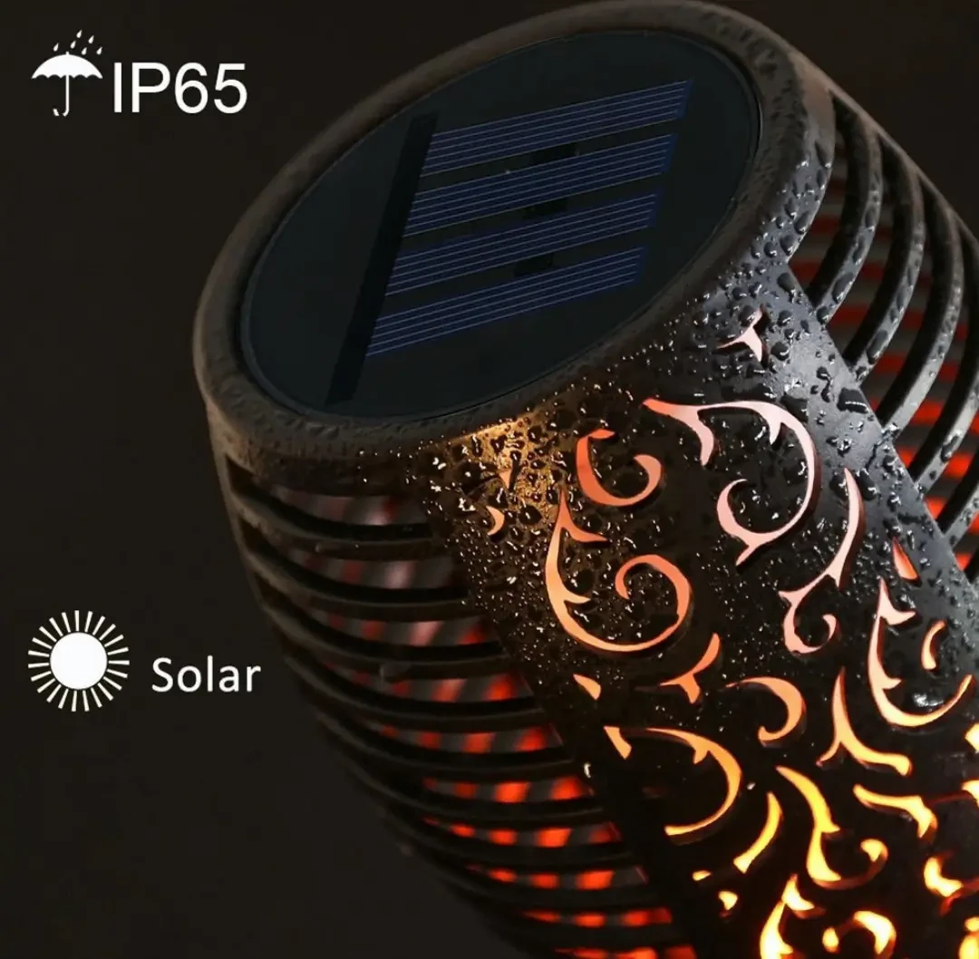 Водонепроницаемый фонарь 52 см с эффектом пламени Solar flame led light sensor activated TVM - фото 4 - id-p2070409014