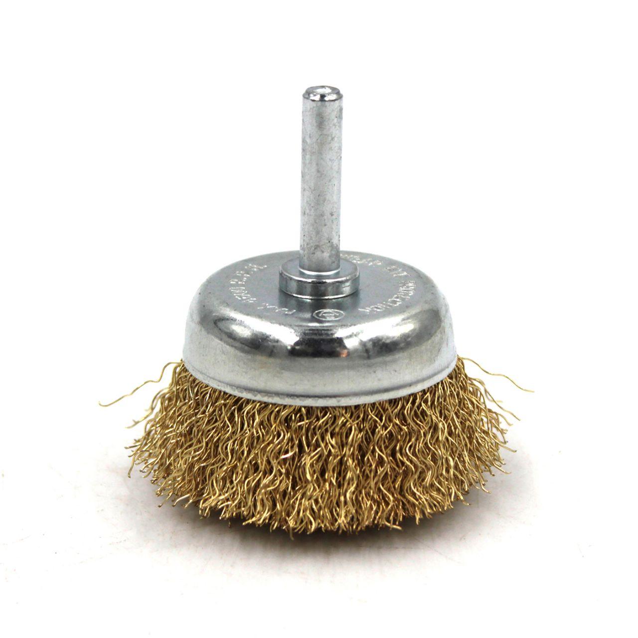 Щітка-крацювання чашечна для дриля 100мм Kubis латуйоване покриття (07-06-9100)