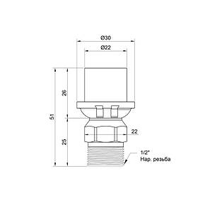 Прес-фітинг Перехідник1/2н х20 "Icma" No 402, фото 2