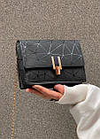 ДЕФЕКТ! Жіноча маленька класична чорна сумка на ланцюжку чорний клатч, фото 3