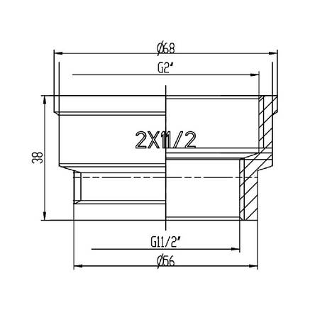 SD FORTE Муфта 2" В х 1 1/2" В SF3575040, фото 2