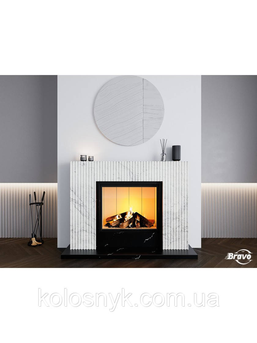 Каминна облицювання Браво Даллас матеріал Polaris + Nero Marquina
