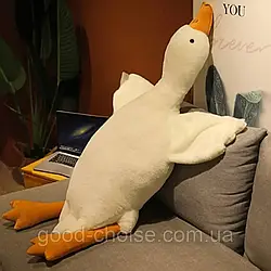 М'яка іграшка подушка Гусак 90см / Плюшева іграшка антистрес / М'яка подушка обіймашка
