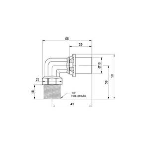 Прес-фітинг Кут1/2н х16 "Icma" No 404, фото 2