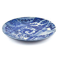 Тарелка десертная из керамики синяя с узором Lisboa Costa Nova