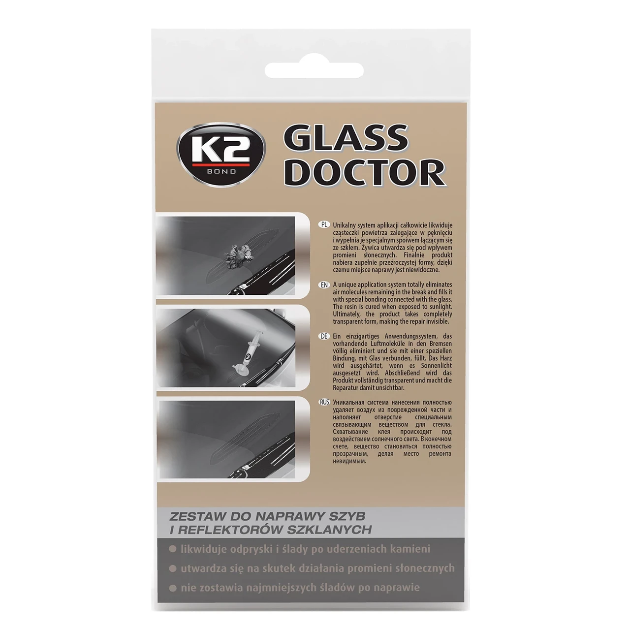 Клей для ремонту вітрового скла K2 Glass Doctor прозорий 0,8 мл (B350), фото 1