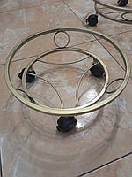 Підставка кована для квітів на колесах 1 вазон середня