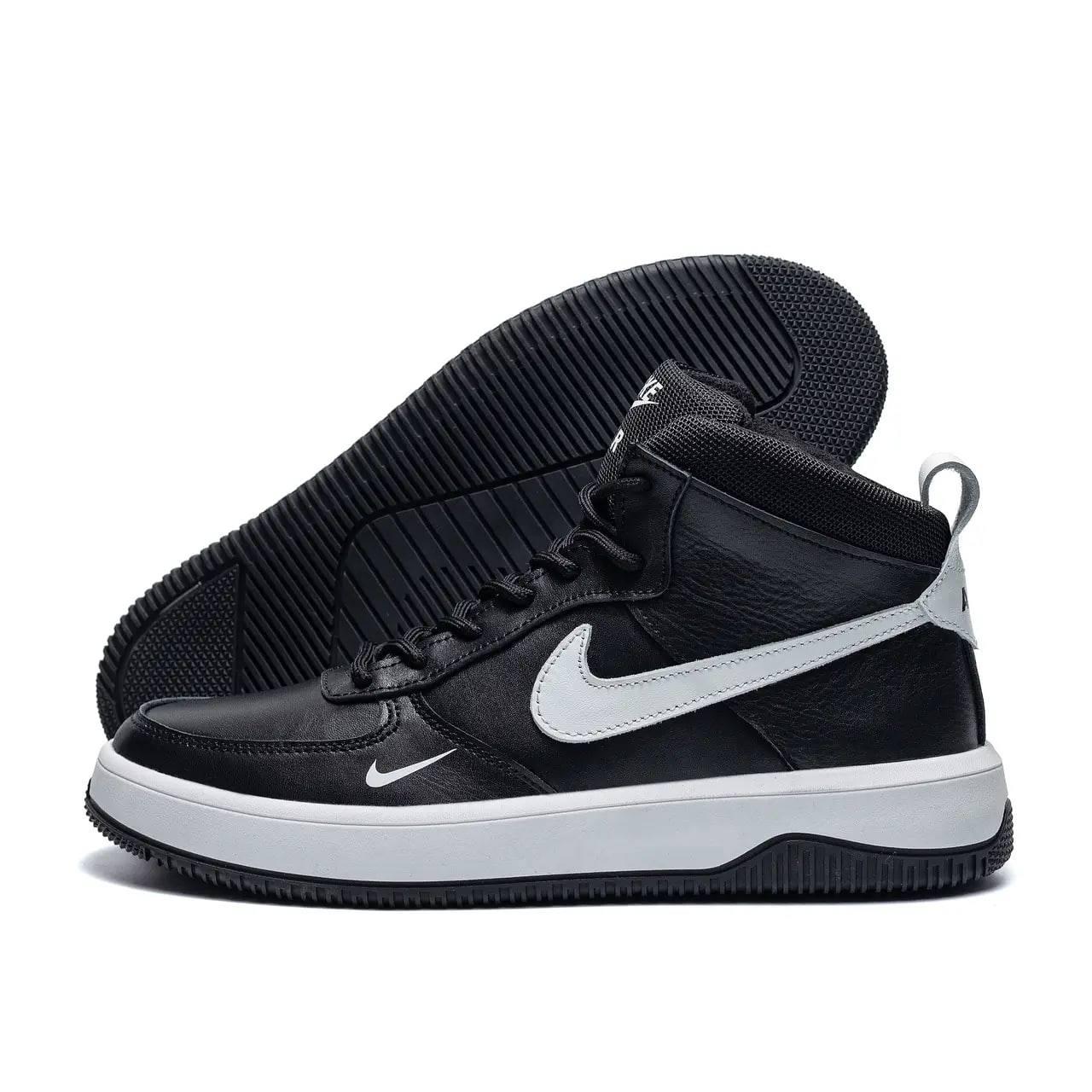 Чоловічі зимові кросівки Nike Air Max, зимові шкіряні чоловічі кросівки, чоловічі зимові кросівки на хутрі, фото 1