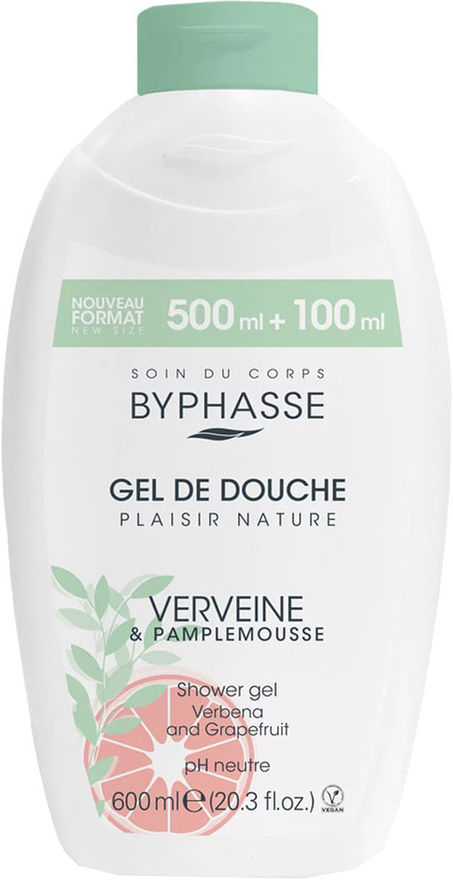 Крем-догляд для душу вербена та грейпфрут Byphasse  Shower Gel 600 ml( оригінал оригінал Іспанія), фото 1