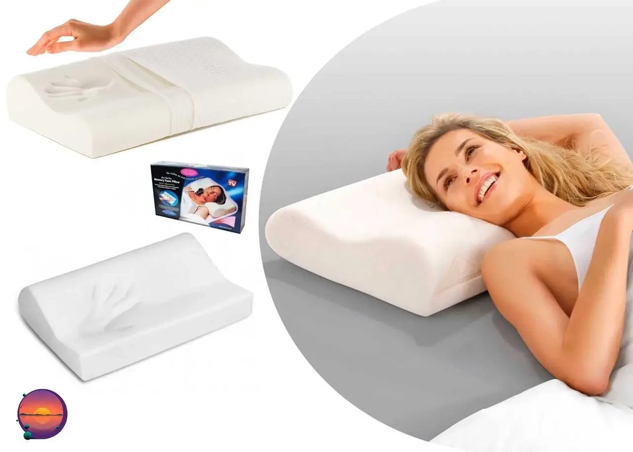 Подушка анатомическая с эффектом памяти Memory Foam Pillow, Подушка для крепкого и здорового сна - фото 4 - id-p2070491072