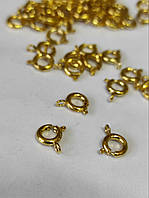 Застібка для біжутерії кругла 10мм. Золотиста, 1 шт
