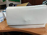 ДЕФЕКТ! Жіноча класична сумка клатч на короткій ручці багет біла, фото 4