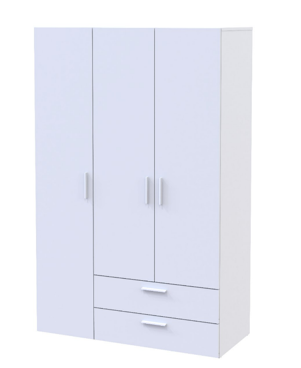 Тридверна шафа Ектор Doros 1800х1160х495 мм розпашна біла для одягу