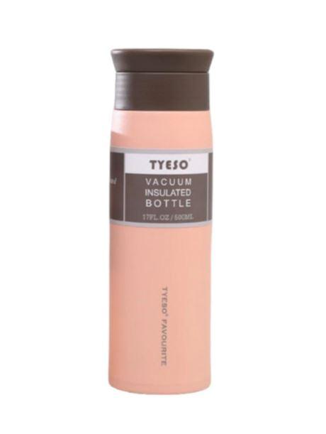 Термопляшка, термос Tyeso 530 мл із неіржавкої сталі для кави, води, pink