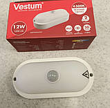 Світильник стельовий світлодіодний для ЖКГ овальний накладний LED 12W 4500К IP65 Vestum з датчиком руху, фото 6