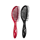 Щітка для волосся скелетна Salon Professional продувна 18004 Чорна, фото 5