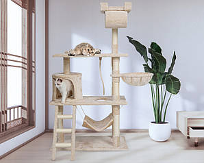 Кігтеточка будиночка дерев'яний 142 см сіра CD-265165